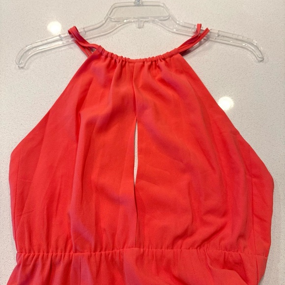 Lovers + Friends Coral Pink Maxi Dress! NWT! Slits and cross back style! - Picture 3 of 11